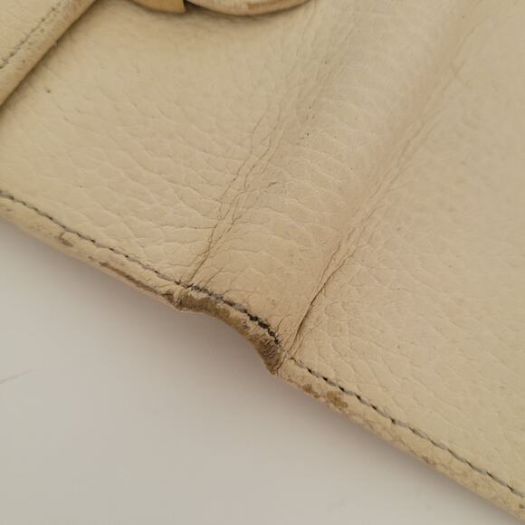 Gucci Interlocking Grain Leather Card Wallet Medium Bifold Cream Designer Unisex - Picture 8 of 12